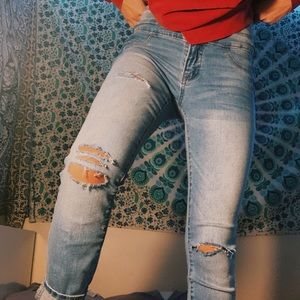 distressed ripped jeans